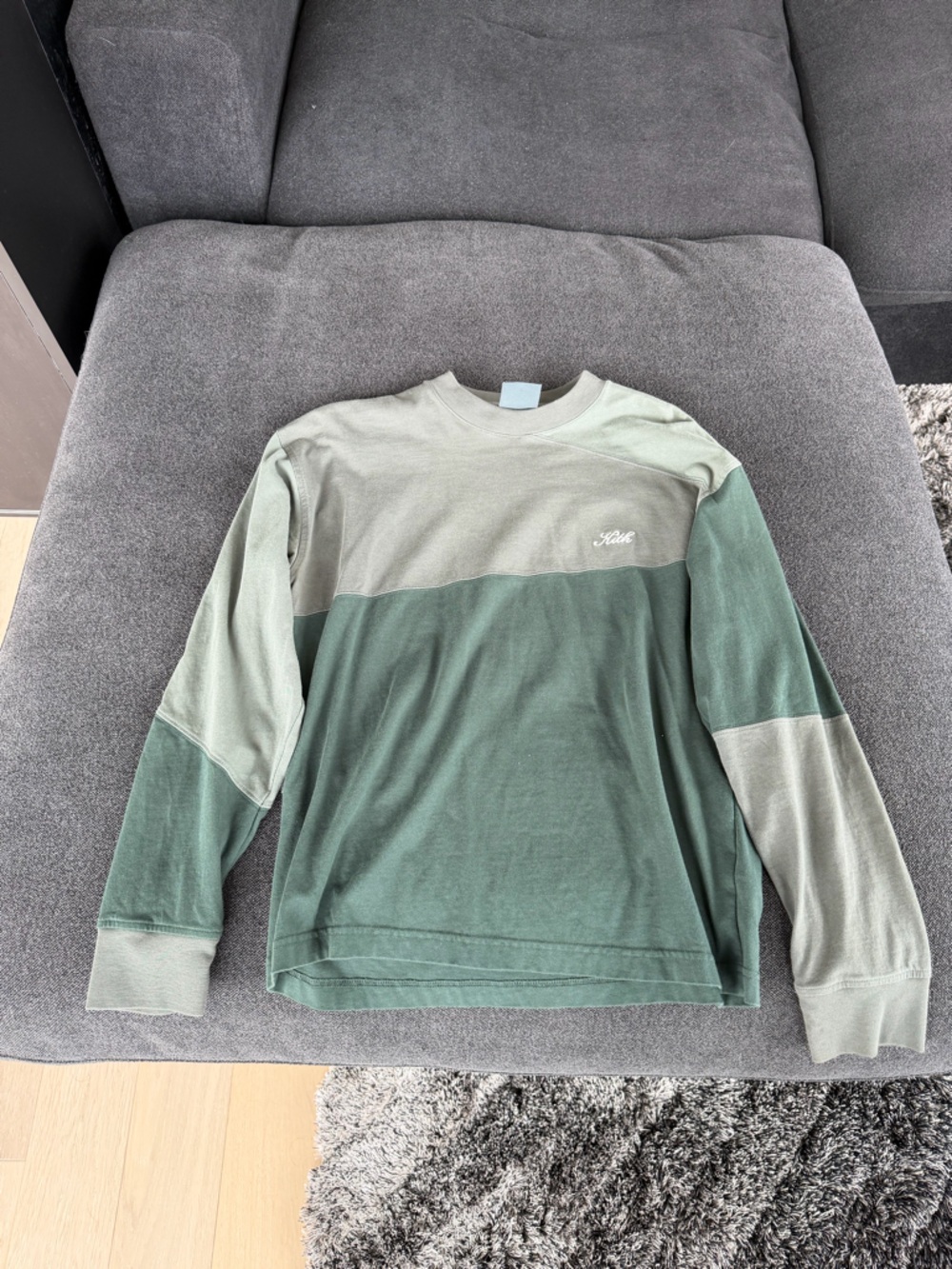 Kith Sage and Olive Colorblock Crewneck